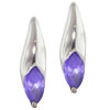 Fancy Curved Purple Cz Earrings