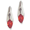 Sterling Silver Curved Orange Cz Earrings