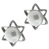 Sterling Silver Star Faux Pearl Earrings