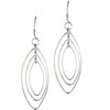  Sterling   Silver  Eye Shaped Earrings