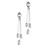 Sterling Silver Dangle Three Bead Earrings