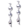 Double Sterling Silver Balls Dangle Pointed Dangle Earrings