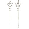 Sterling Silver Butterfly Dangle Laced Earrings