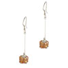 Sterling Silver April Diamond Color Cz Cube Earrings