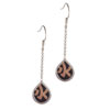 Faux Onyx Two Tone Droplet Earrings