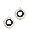 Cz Studded Round Black Earrings