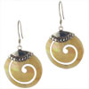 Round Faux Mother Of Pearl Swirl Earrings