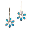 Hoop Star Flower Turquoise Earrings