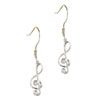 Treble Clef Music Cz Earrings