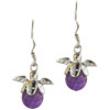 Purple Acrylic Stone Winged Earrings