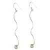 Sterling Silver Dangle Wavy Ball Earrings