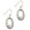 Sterling  Silver  Oval Textured Hook Earrings