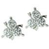 Three Cz Studded Triangle Earrings