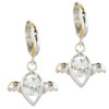 Winged Teardrop Cz Earrings
