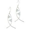 Sterling Silver Fish With April Diamond Color Cz Earrings