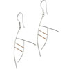  Sterling   Silver  Two Tone Intricate Stick Design Earrings