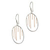  Sterling  Silver Two Tone Egg Shaped Earrings
