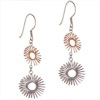 Sterling Silver Two Tone Sunbeam Earrings