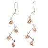 Two Tone Curved Flowers Earrings