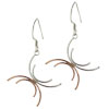 Sterling Silver Two Tone Half Crescent Earrings