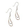Sterling Silver Two Tone Hollow Droplet Earrings