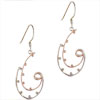 Sterling Silver Two Tone Fancy Curve  Fashion   Earrings 