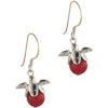 Red Acrylic Bead With Wings Earrings