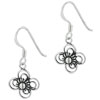 Sterling Silver Fancy Flower Earrings
