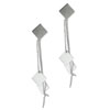 Sterling Silver Dangle Polished Squares Earrings