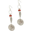 Sterling Silver Dangle Piepan And Orange Accents Earrings