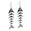 Sterling Silver Fish Skeleton Earrings