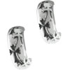 Sterling Silver Half Hoop Cross Earrings