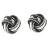 Sterling Silver Intertwined Round Links Earrings