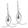 Sterling Silver Droplet And Crescent Accented Earrings