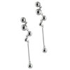  Sterling  Silver Dangle Balls And Stick Fashion Earrings