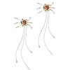 Silver Two Tone Extension Flower Earrings