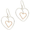 Sterling Silver Two Tone Heart Earrings
