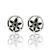 Flower Encased In A Circle Earrings