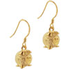 Sterling Silver Gold Tone Round Pig Earrings