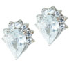 Sterling Silver April  Diamond  Color Cz Pear Baguette Accented  ... 