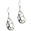 Sterling  Silver  Curved Teardrop Holed Earrings