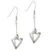 Sterling Silver Dangle  Triangle  Hook Earrings