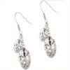 Sterling Silver Egg Shaped Star Decorated Earrings