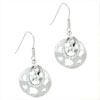 Sterling Silver Circle Hearts And April Diamond Color Cz Earrings