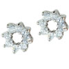 Sterling Silver Star Baguette April Diamond Color Cz Earrings