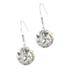 Sterling Silver Round Clover Cz Earrings