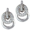 Sterling Silver Twin Hoops With April  Diamond  Color Cz  ... 