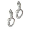Sterling Silver Fancy Cz Twist Earrings