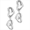 Sterling Silver Twin Heart Shaped Earrings