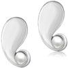 Sterling Silver Faux Pearl Accented Decorative Earrings